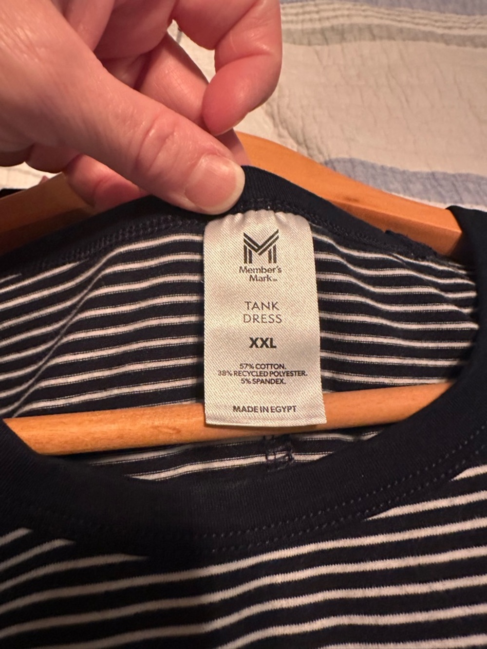 Member’s Mark Striped navy and white drawstring dress - Picture 2 of 4